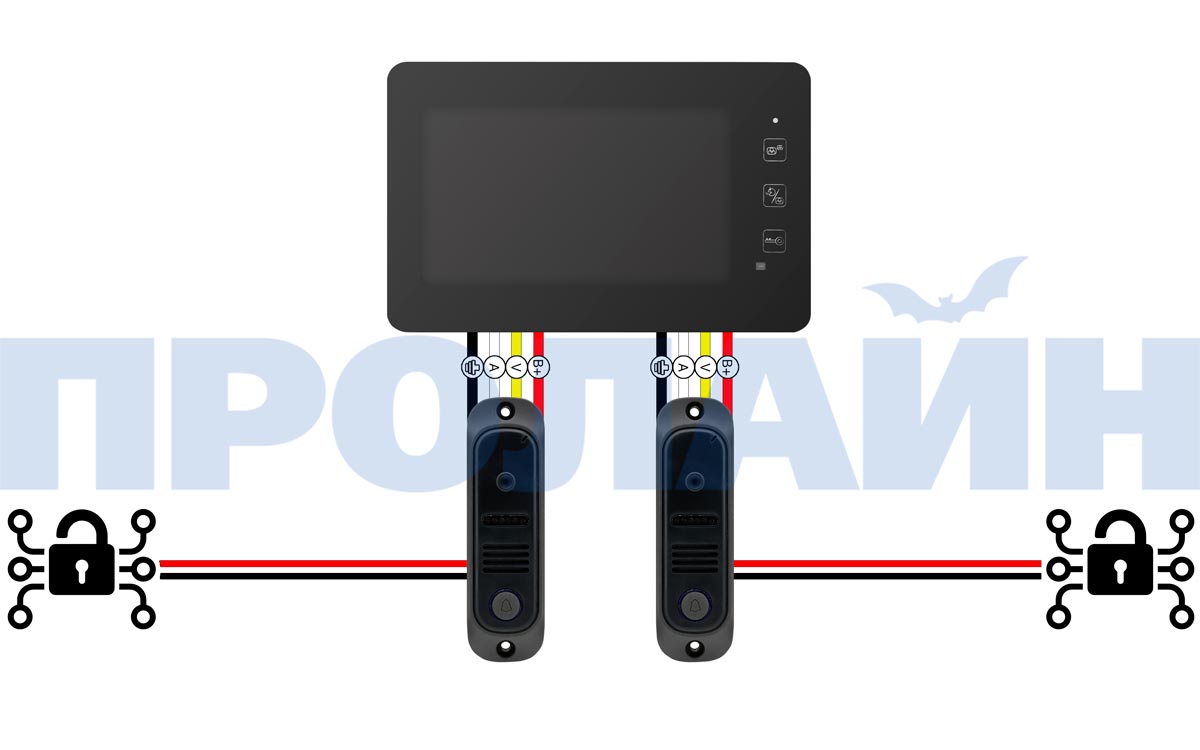 Комплект 9" LCD цветного видеодомофона Proline DF-KIT938R