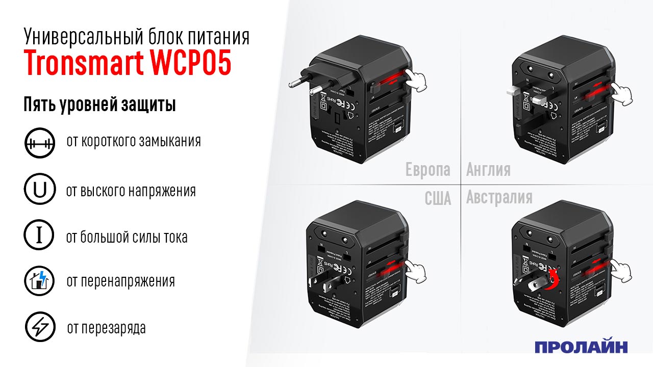 Универсальный блок питания Tronsmart WCP05