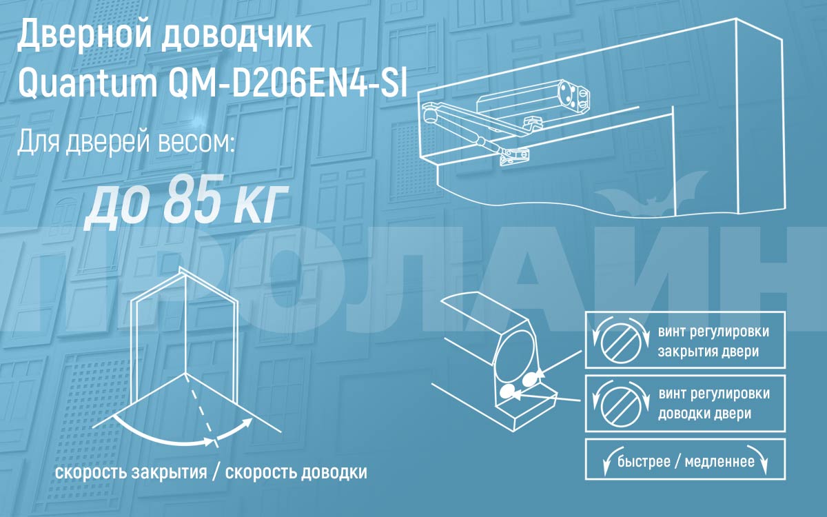 Дверной доводчик Quantum QM-D206EN4-Sl