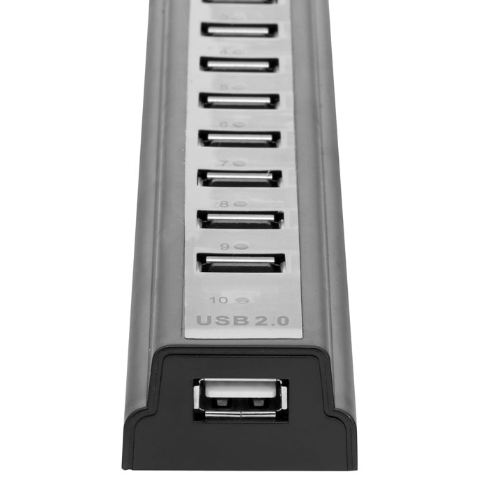 USB HUB 10P Black