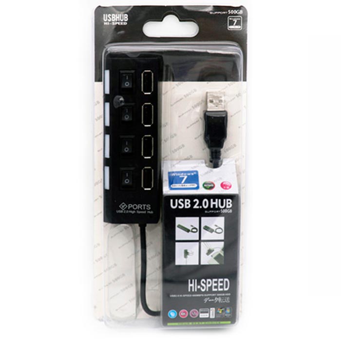 USB HUB 4PS черный