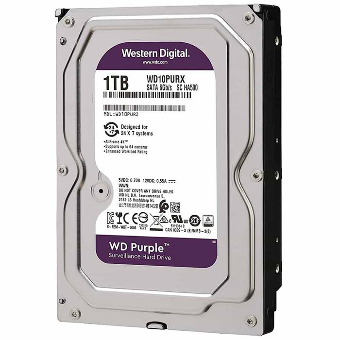 3.5" HDD 1Tb Western Digital Purple WD10PURX SATA