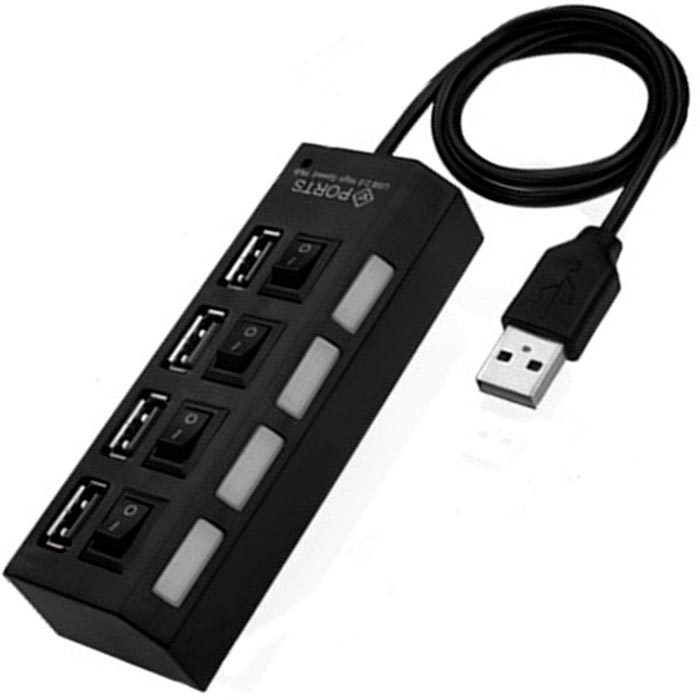 USB HUB 4PS черный