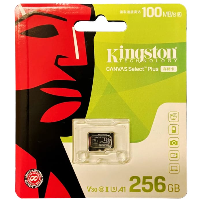 256Gb microSD C10 Kingston с адаптером