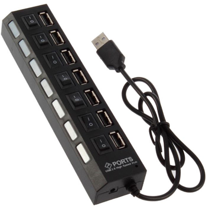 USB HUB 7PS черный