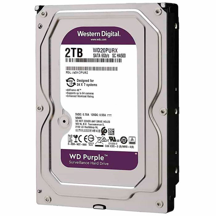 3.5" HDD 2Tb Western Digital Purple WD20PURX SATA